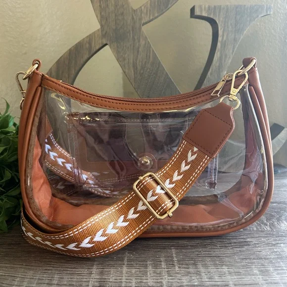 🇺🇸Custom Clear Stadium Bag Adjustable Crossbody Shoulder Purse PVC Concert - Picture 8 of 13